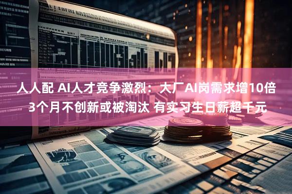 人人配 AI人才竞争激烈：大厂AI岗需求增10倍 3个月不创新或被淘汰 有实习生日薪超千元